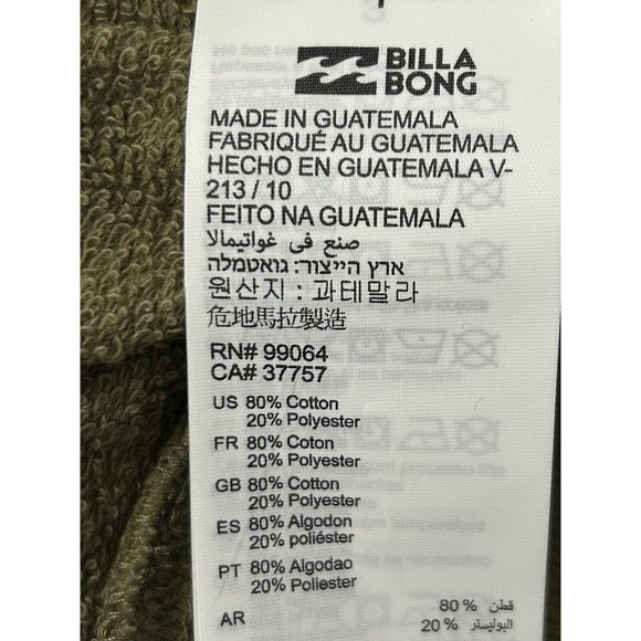 Billabong Women’s After Surf Green Camo Sweatshirt New Without Tags Size Small - Picture 8 of 11